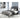 Finch Panel Platform Bed - Black/Brown / Queen