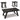Noorbrook Rectangular Table (Set of 3) - Black/Pewter