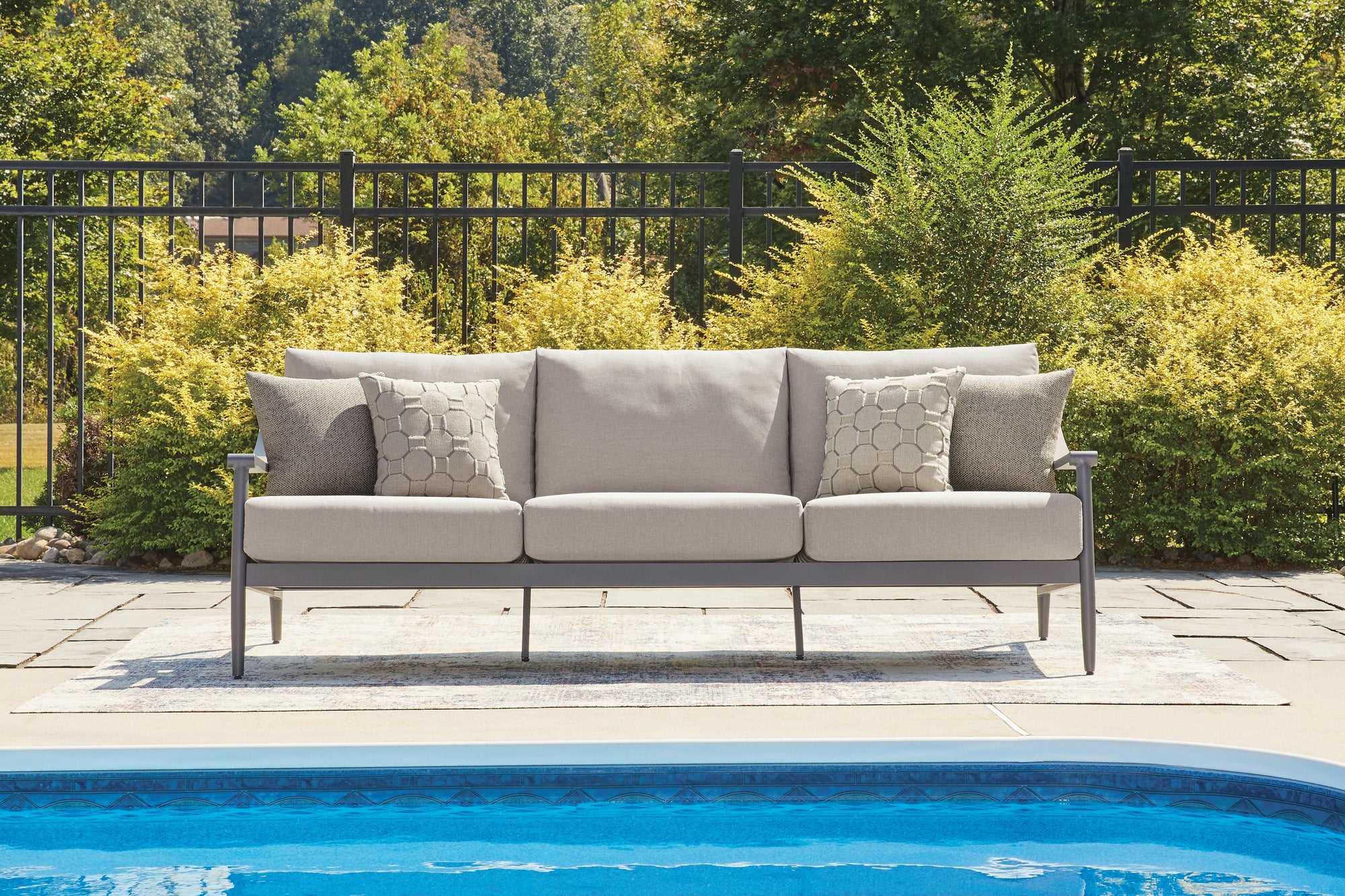 Ocean Beach Outdoor Sofa with Cushion - Gray