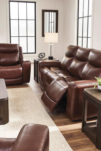 Our reclining sofa and loveseat in a Calgary living room 